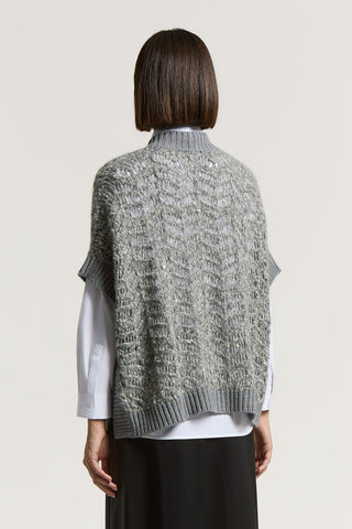 Wool, silk and cashmere cape