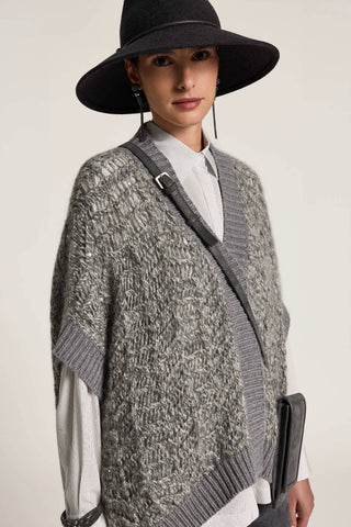Wool, silk and cashmere cape