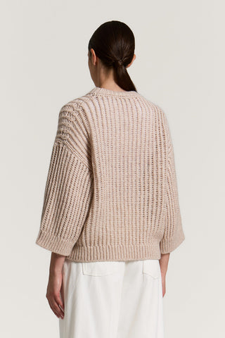 Pullover aus Strickgewebe aus einer Mischung aus Wolle, Alpaka und Lurex