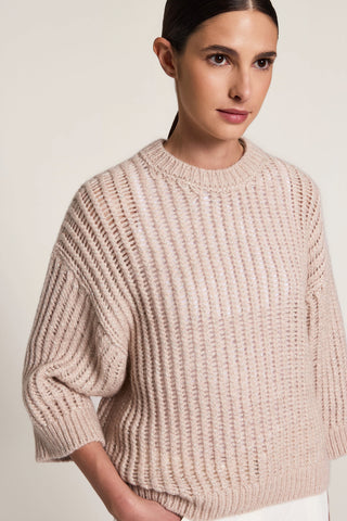 Pullover aus Strickgewebe aus einer Mischung aus Wolle, Alpaka und Lurex