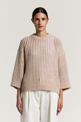Pullover aus Strickgewebe aus einer Mischung aus Wolle, Alpaka und Lurex