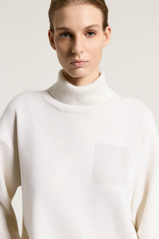 Virgin wool, silk and cashmere sweater