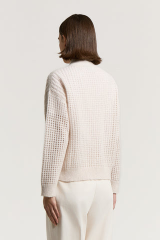 Cardigan en laine et alpaga avec fil bouclé