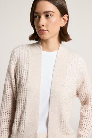 Cardigan en laine et alpaga avec fil bouclé