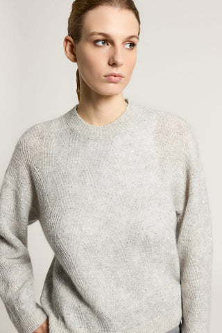 Wool, alpaca and mohair sweater with sequins