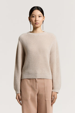 Micro-sequined alpaca yarn sweater