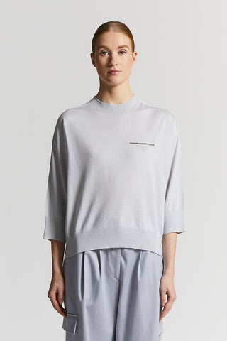 Cashmere and silk jumper with 3/4 sleeves