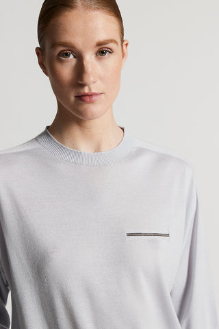 Cashmere and silk jumper with 3/4 sleeves