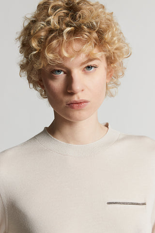 Cashmere and silk crew-neck jumper