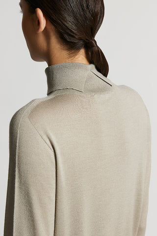 Cashmere and silk polo-neck jumper