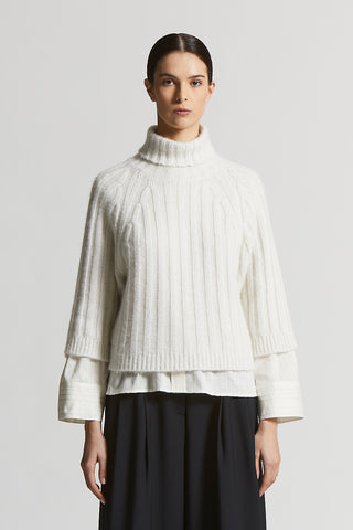 Alpaca-yarn jumper with cashmere, silk and wool