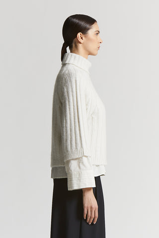 Alpaca-yarn jumper with cashmere, silk and wool