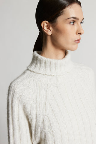Alpaca-yarn jumper with cashmere, silk and wool