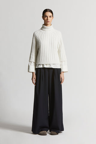 Alpaca-yarn jumper with cashmere, silk and wool