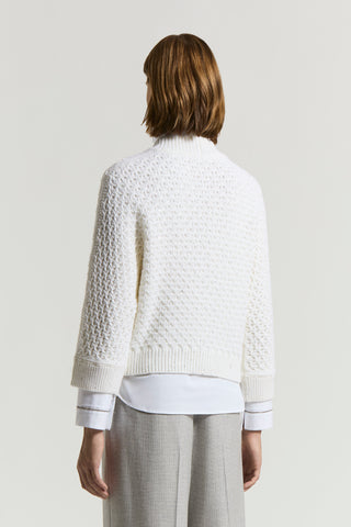 Pure wool cordonet cardigan with sequins