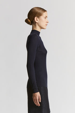 Cashmere and silk rib-knit jumper