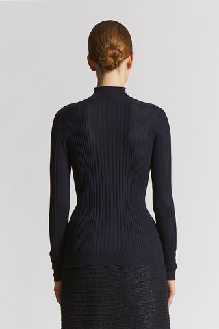 Cashmere and silk rib-knit jumper