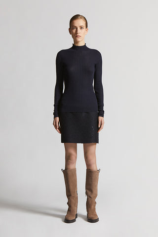 Cashmere and silk rib-knit jumper