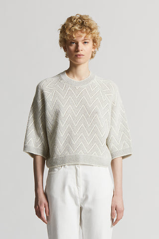 Blown alpaca crew-neck jumper