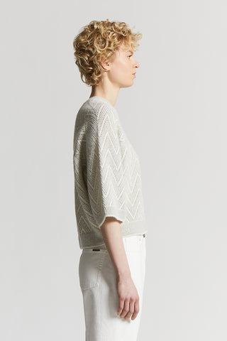 Blown alpaca crew-neck jumper