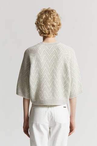 Blown alpaca crew-neck jumper