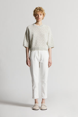 Blown alpaca crew-neck jumper