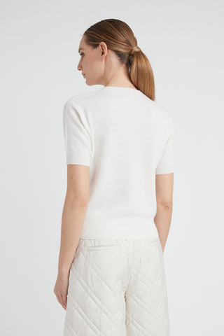 Pure cashmere short-sleeved sweater  