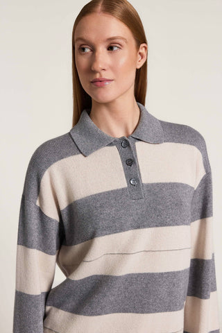 Poloshirt aus Wolle, Seide und Kaschmir
