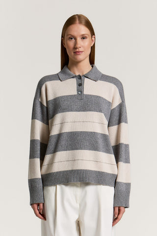 Poloshirt aus Wolle, Seide und Kaschmir