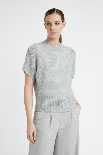 Merino wool and alpaca lace pattern sweater  