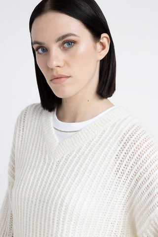 Alpaca wool Lurex and sequin crew neck sweater  