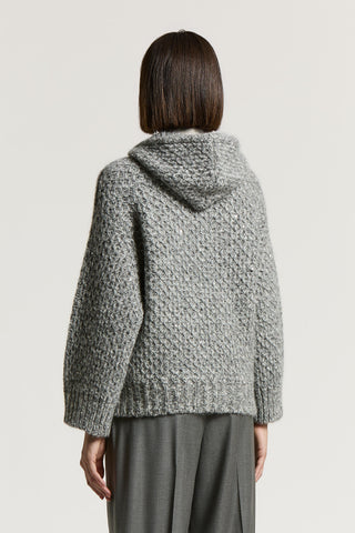 Alpaca yarn hoodie with sequins