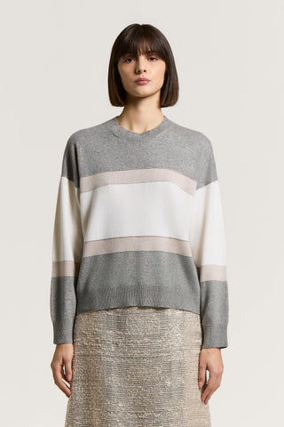 Pull en laine, soie, cachemire et Lurex