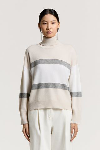 Wool, silk, cashmere, and lurex sweater