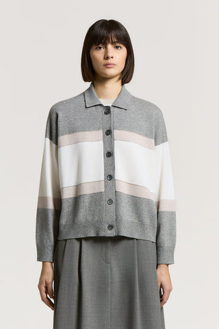 Cardigan en laine, soie, cachemire et Lurex