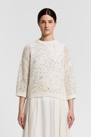 Jersey de tricot de algodón con lentejuelas Paxi