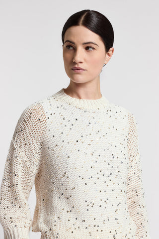 Jersey de tricot de algodón con lentejuelas Paxi