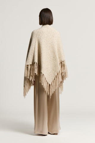 Alpaca and wool cape with sequins
