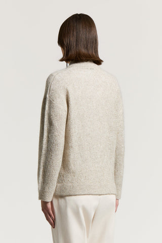 Pull à fermeture à glissière en bouclé à micropaillettes