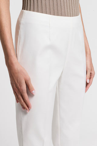 white cigarette pants Double technical fabric trousers | Opal way stretch fabric enhances the silhouette with a slim and comfortable fit Unique Vintage Plus Size 1960s