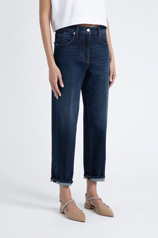 Stretch denim cotton trousers  