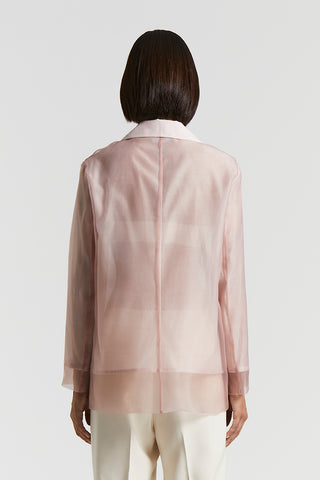 Single-breasted blazer in silk, cotton and organza