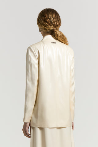Laminated viscose blazer