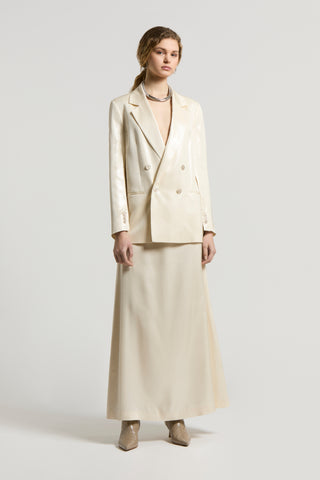 Laminated viscose blazer