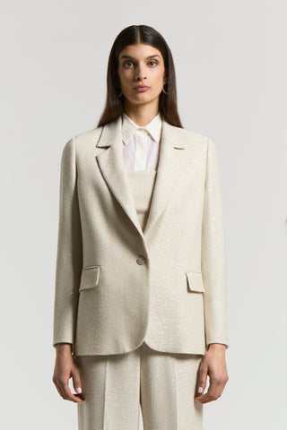 Micro-sequinned wool blazer