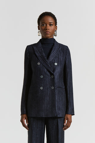 Fluid viscose corduroy blazer