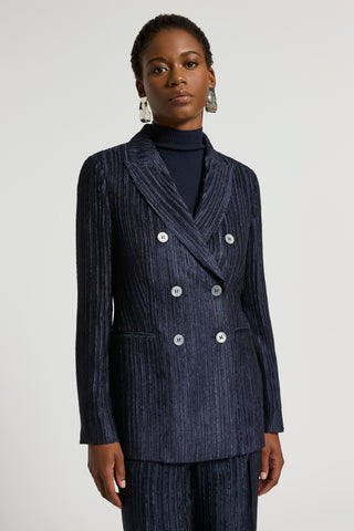 Fluid viscose corduroy blazer