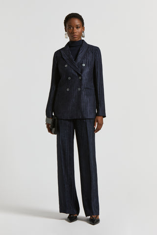 Fluid viscose corduroy blazer