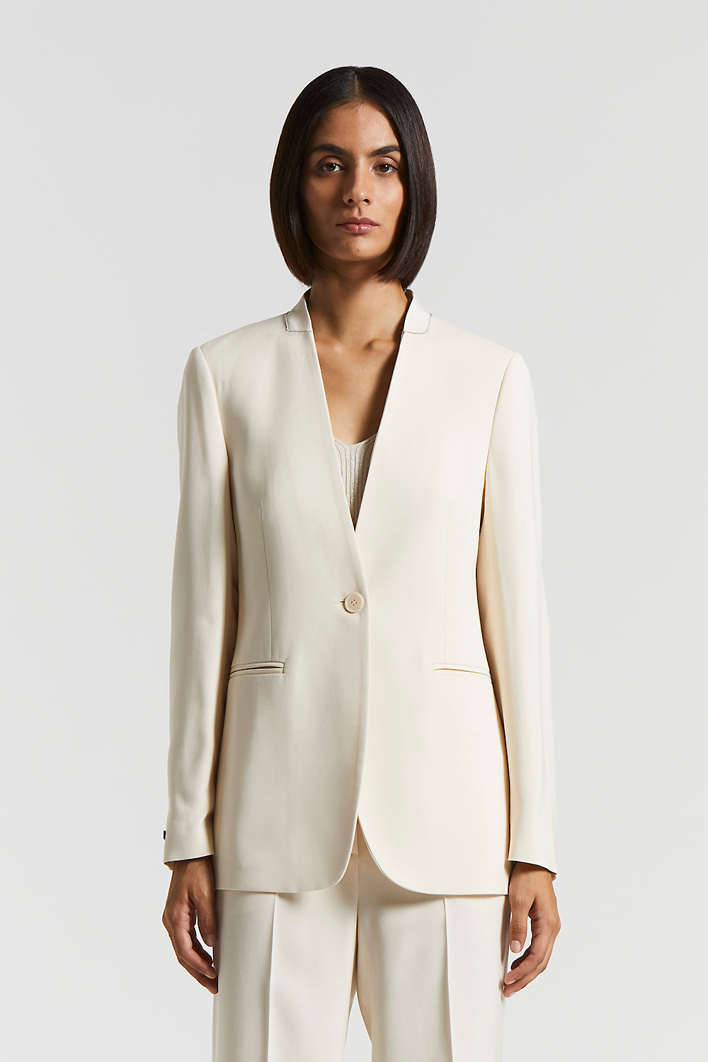 Single-breasted blazer in viscose cady | Peserico