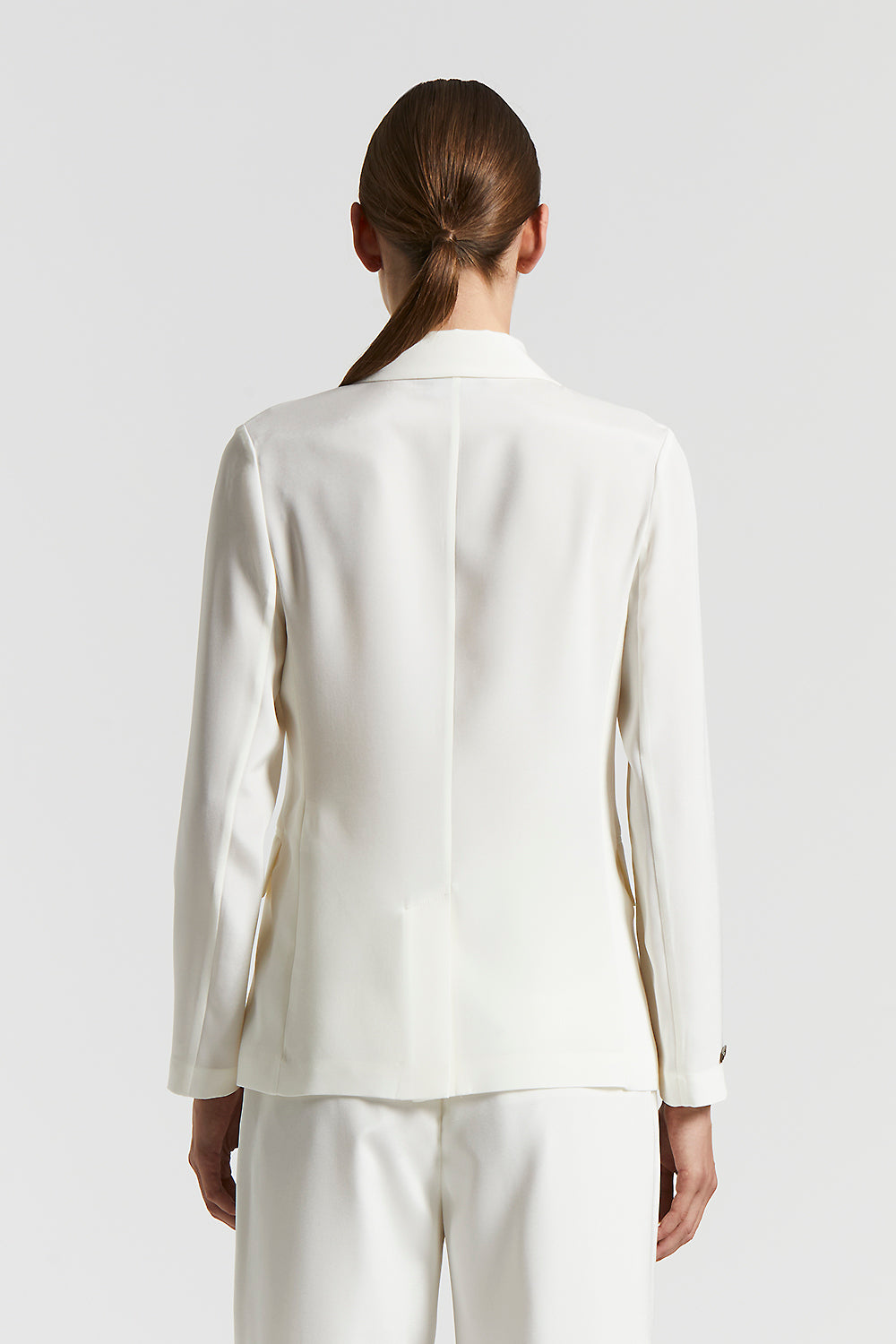 Double-breasted blazer in silk crepe de chine | Peserico
